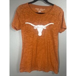 University of Texas Longhorns Women's XL T-Shirt Burnt Orange Semi Sheer Burnout